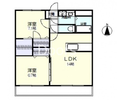 岡山市北区北長瀬表町のマンションの間取り