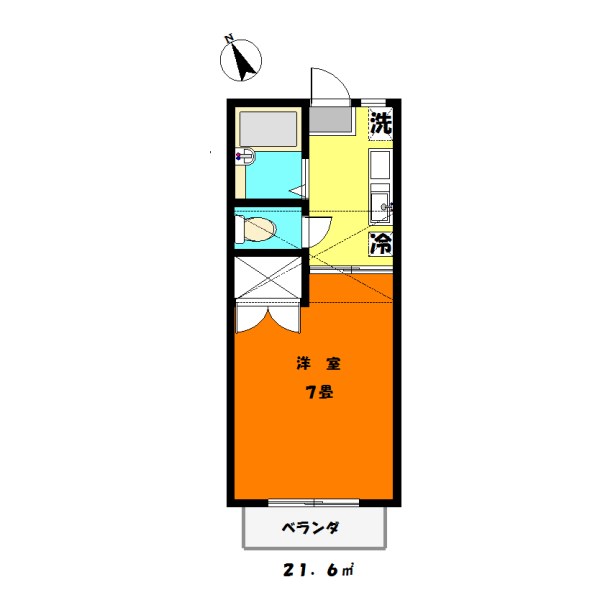 千葉市中央区松波のアパートの間取り