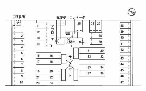 【山口市小郡維新町のマンションの駐車場】