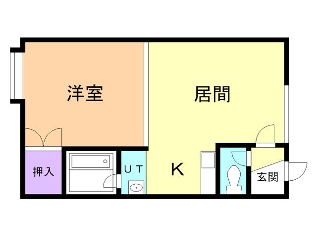 白老郡白老町高砂町のアパートの間取り