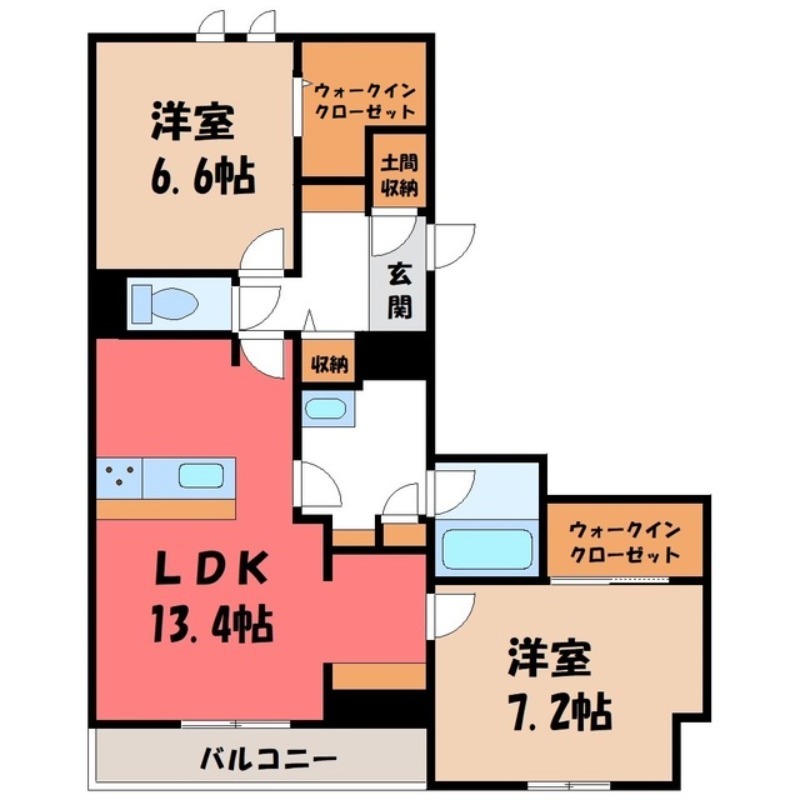 宇都宮市峰のマンションの間取り