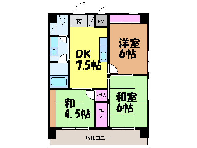 タイガーズマンション麻生・の間取り