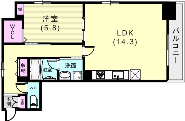 L・Isobe三宮の間取り