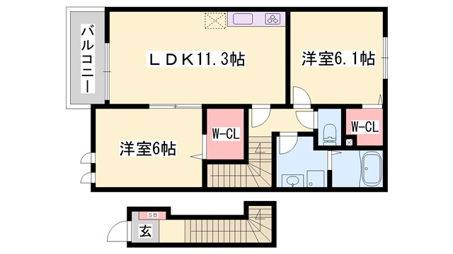 パレ　デリシューの間取り