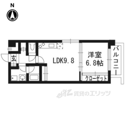 京都市東山区山崎町のマンションの間取り