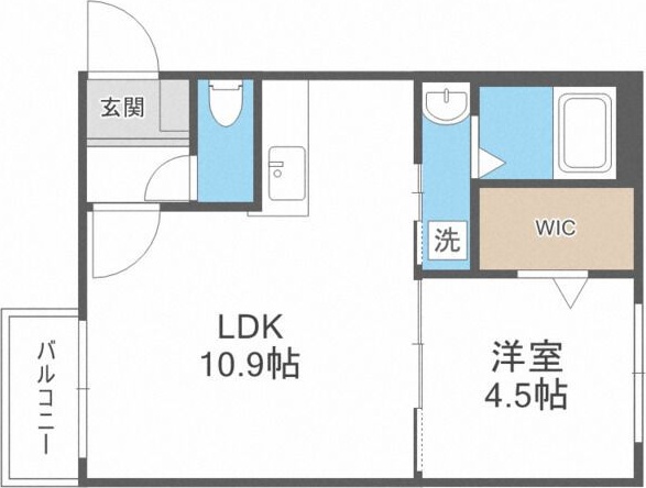 札幌市西区八軒七条東のマンションの間取り