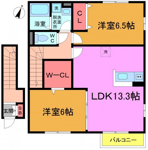 市川市八幡のアパートの間取り