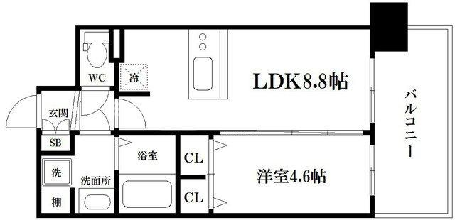 プレサンスOSAKA DOMECITYビーツの間取り