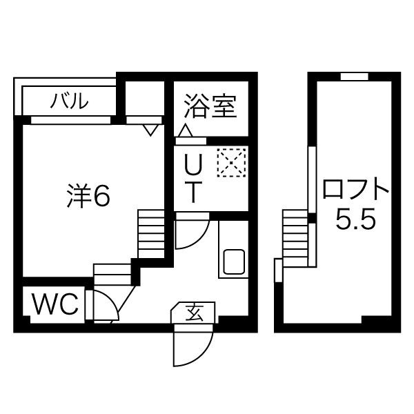 名古屋市瑞穂区上坂町のアパートの間取り