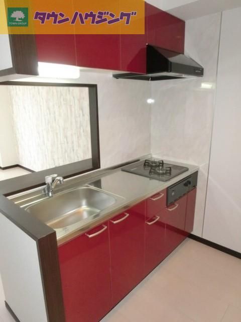 キッチン　２口システムキッチングリル付き