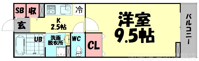 南海本線 泉佐野駅 徒歩6分 2階建 築14年の間取り写真