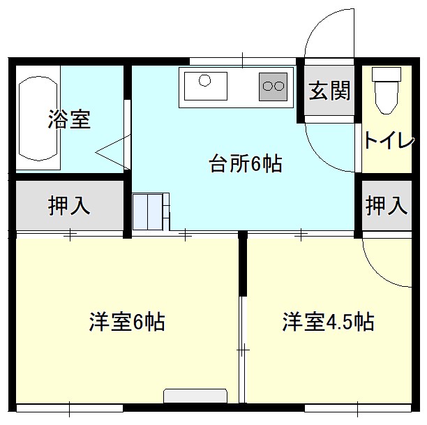 唐津市町田のアパートの間取り