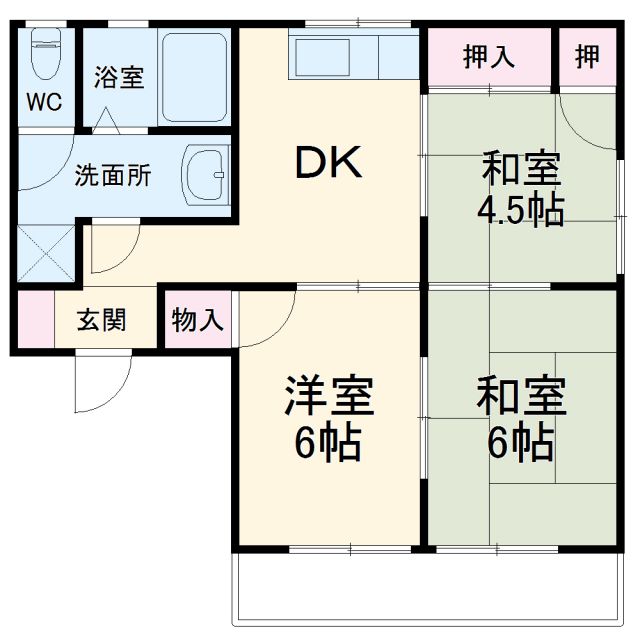 愛知県豊橋市旭本町（アパート）の賃貸物件の間取り