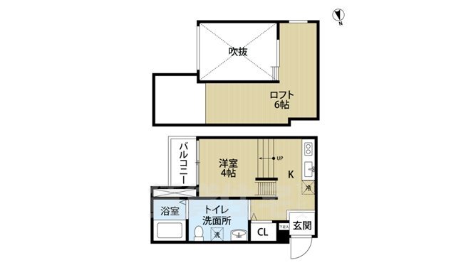 堺市堺区大浜中町のアパートの間取り