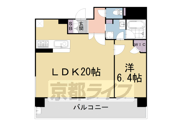 京都市中京区姥柳町のマンションの間取り