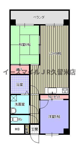 三潴郡大木町大字上木佐木のマンションの間取り