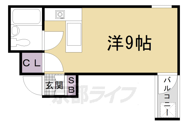 京都市右京区太秦安井馬塚町のマンションの間取り