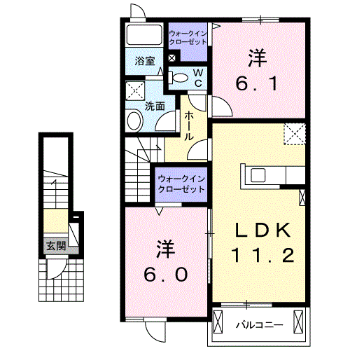 旭市　鎌数　2LDKの間取り