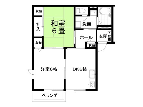 クラマエハイツＤ棟Ｄの間取り