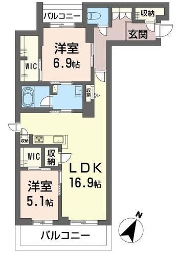 さいたま市緑区大字中野田のマンションの間取り