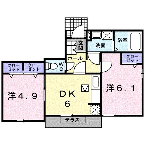 四国中央市豊岡町長田のアパートの間取り