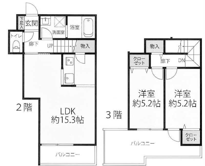 神戸市垂水区歌敷山のアパートの間取り