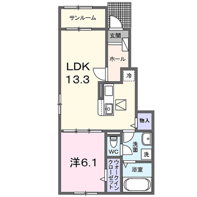 乙訓郡大山崎町字下植野のアパートの間取り