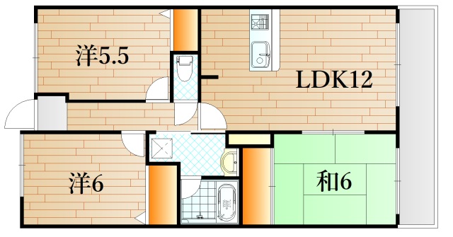 下関市秋根東町のマンションの間取り