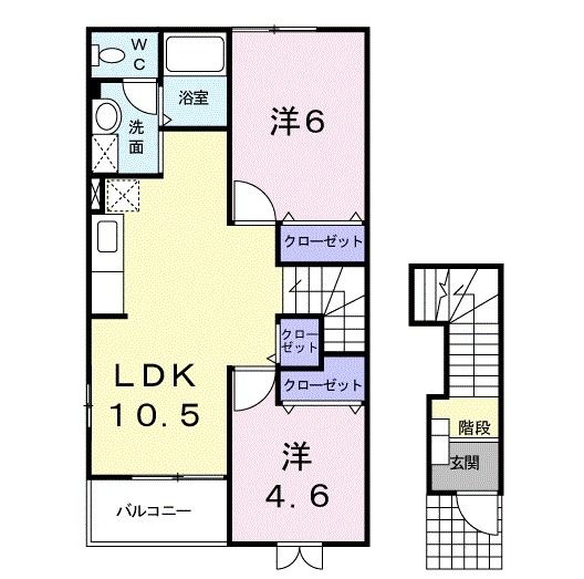 西条市樋之口のアパートの間取り