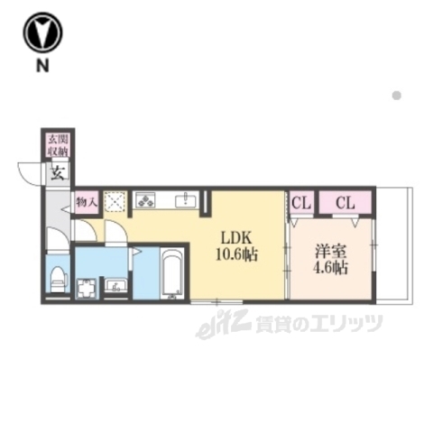 Ｄ－ＲＯＯＭ深草小久保町Ａの間取り