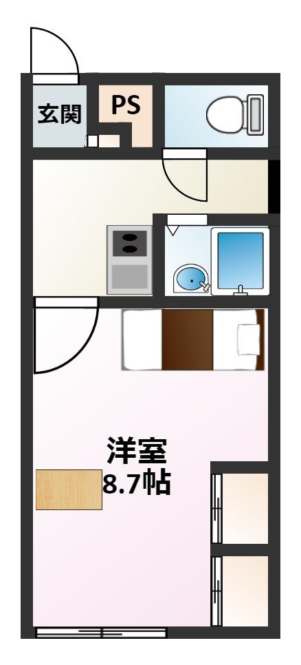 常総市豊岡町のアパートの間取り