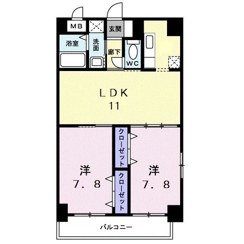 山口市小郡令和のマンションの間取り