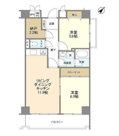 ボヌール東池袋の間取り