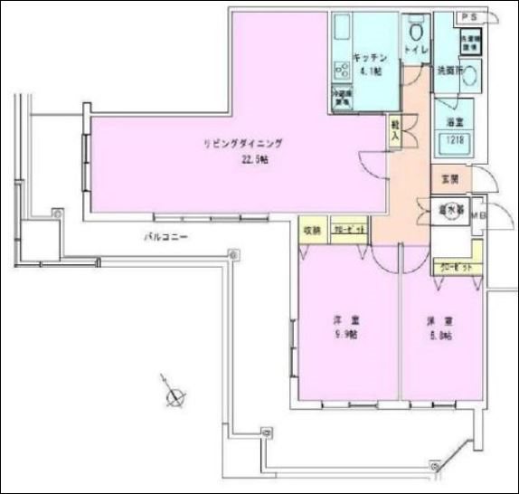 中央区新川のマンションの間取り