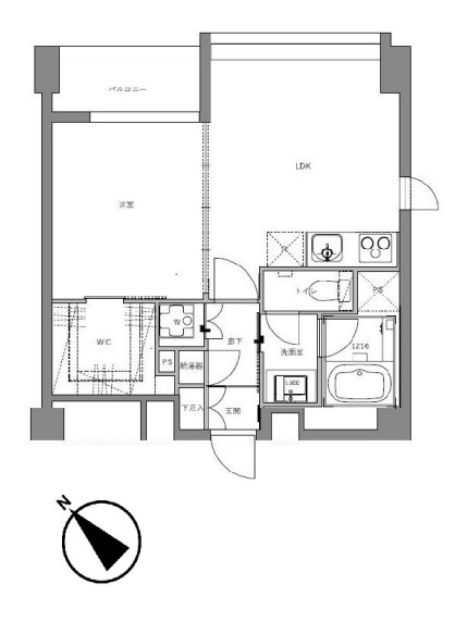 港区赤坂のマンションの間取り