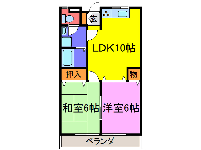 宍粟市山崎町船元のアパートの間取り