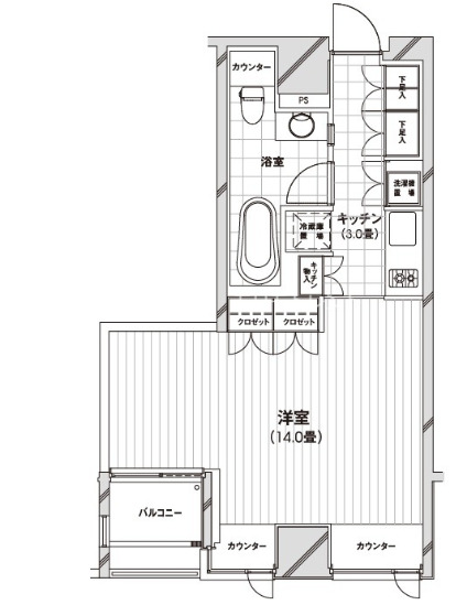 中央区銀座のマンションの間取り