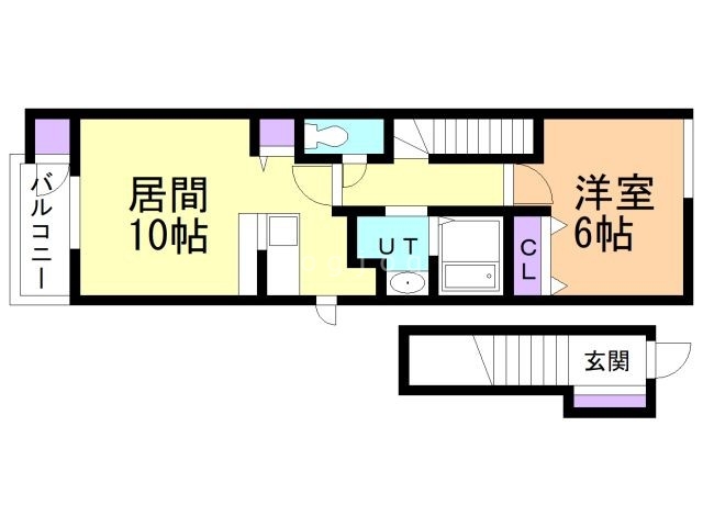 札幌市白石区北郷九条のアパートの間取り