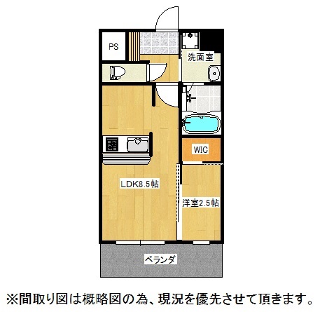 大川市大字上巻のマンションの間取り