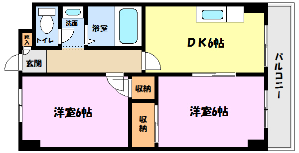 神戸市東灘区御影山手のマンションの間取り