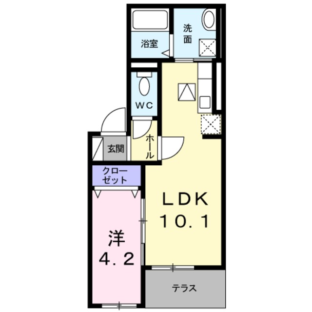 吹田市山田東のアパートの間取り