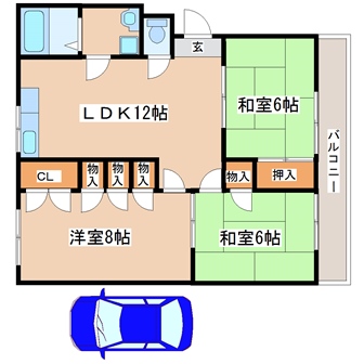 明石市大久保町大窪のマンションの間取り