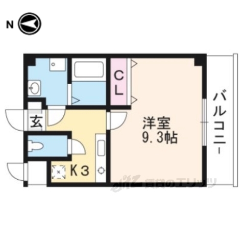 京都市伏見区深草山村町のマンションの間取り