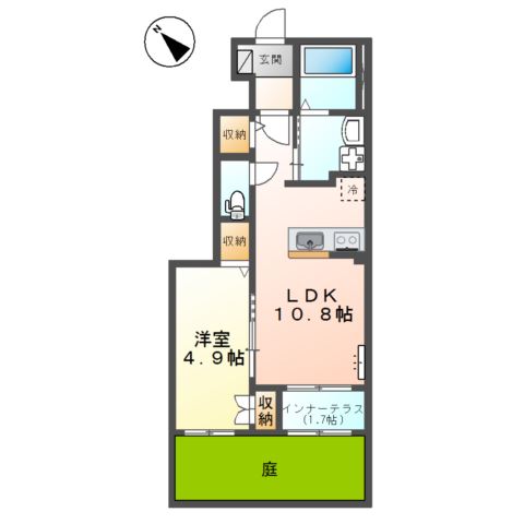 鳥取市賀露町南のアパートの間取り