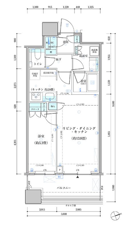 パークタワー勝どき　サウス棟の間取り