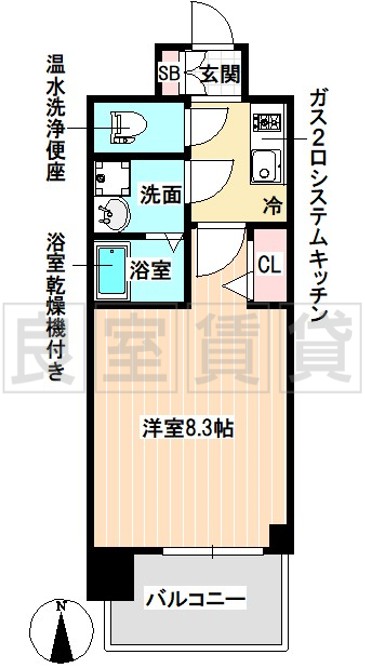 名古屋市中区栄のマンションの間取り