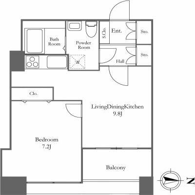 中央区佃のマンションの間取り