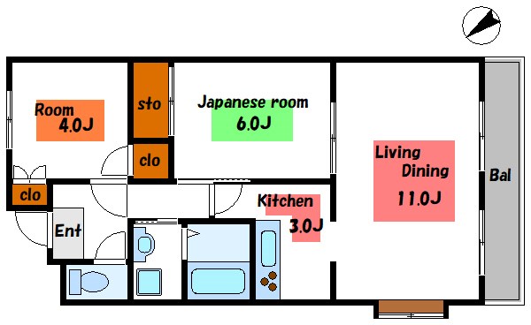 江戸川区東小松川のマンションの間取り