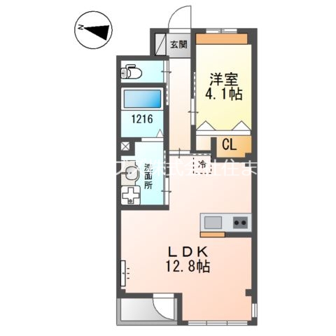 寝屋川市中神田町のマンションの間取り