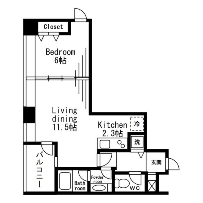 港区三田のマンションの間取り